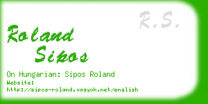 roland sipos business card